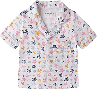 Mud Kingdom Little Boys Girls Summer Pajamas Set Button Down Funny Cartoon