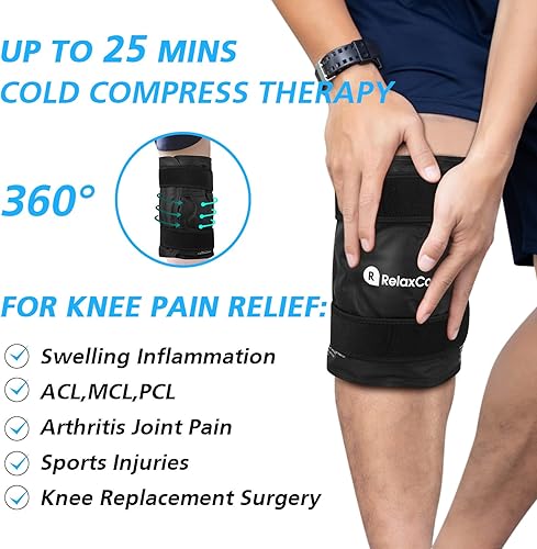 Miniatura 8 de RelaxCoo Bolsa de hielo para hombro con terapia de frío, envoltura de hielo de gel reutilizable para lesiones de hombro y alivio del dolor,