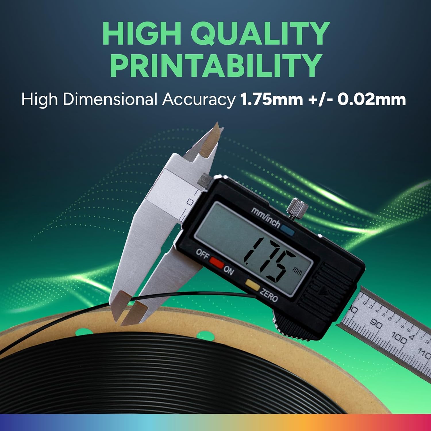 OVERTURE TPU Filament 1.75mm Flexible Roll, 95A Soft 3D Printer Filament, 1kg Spool (2.2 lbs), Fit Most FDM Printer (TPU Black)
