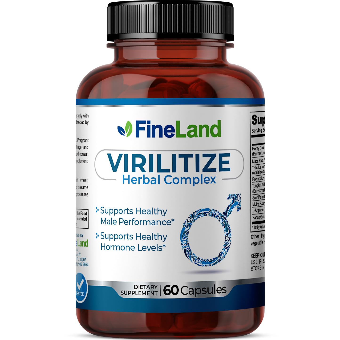 - FineLand Virilitize, with Maca Root, Ajuga Turkestanica, and Fadogia Agrestis, Supports Healthy Male Performance and Energy, 60 Capsules, 30-Day Supply