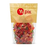 Vista 6 de Yupik Caramelos de cereza agria, 2.2 lb (35.2 oz), paquete de 6, bolas con sabor a cereza, dulces y ácidos, gomitas rojas masticables, dulces