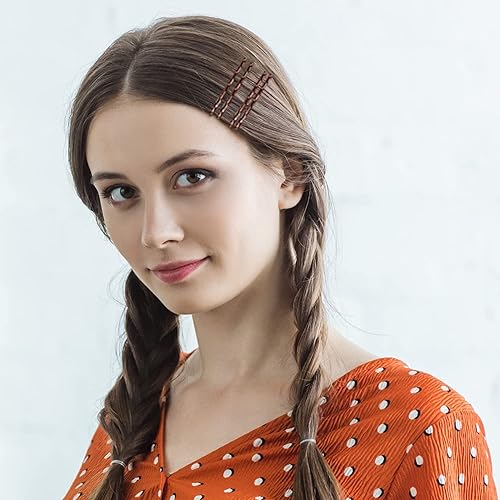 Miniatura 5 de AITRAI - 200 horquillas marrones, 100 horquillas marrones y 100 horquillas en forma de U para moño con caja, 2.4 pulgadas