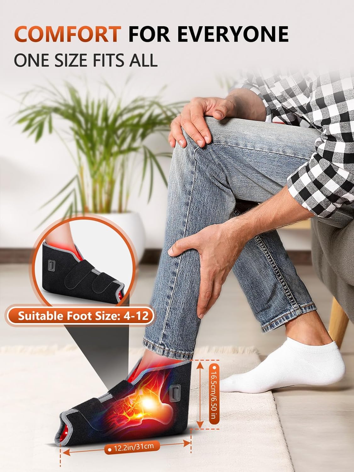 Red Light Therapy for Foot, Near Infrared Light Therapy Foot Shoe with Timer, 3-in-1 Chips & 99 Red Light Feet Therapy Wrap for Feet Ankle Heel Joint Comfort - Image 3