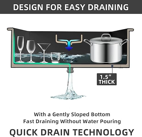 Miniatura 7 de GETPRO Fregadero de cocina negro de 27 x 19 pulgadas, fregadero de cocina de montaje superior y empotrado, fregadero de cocina de doble montaje