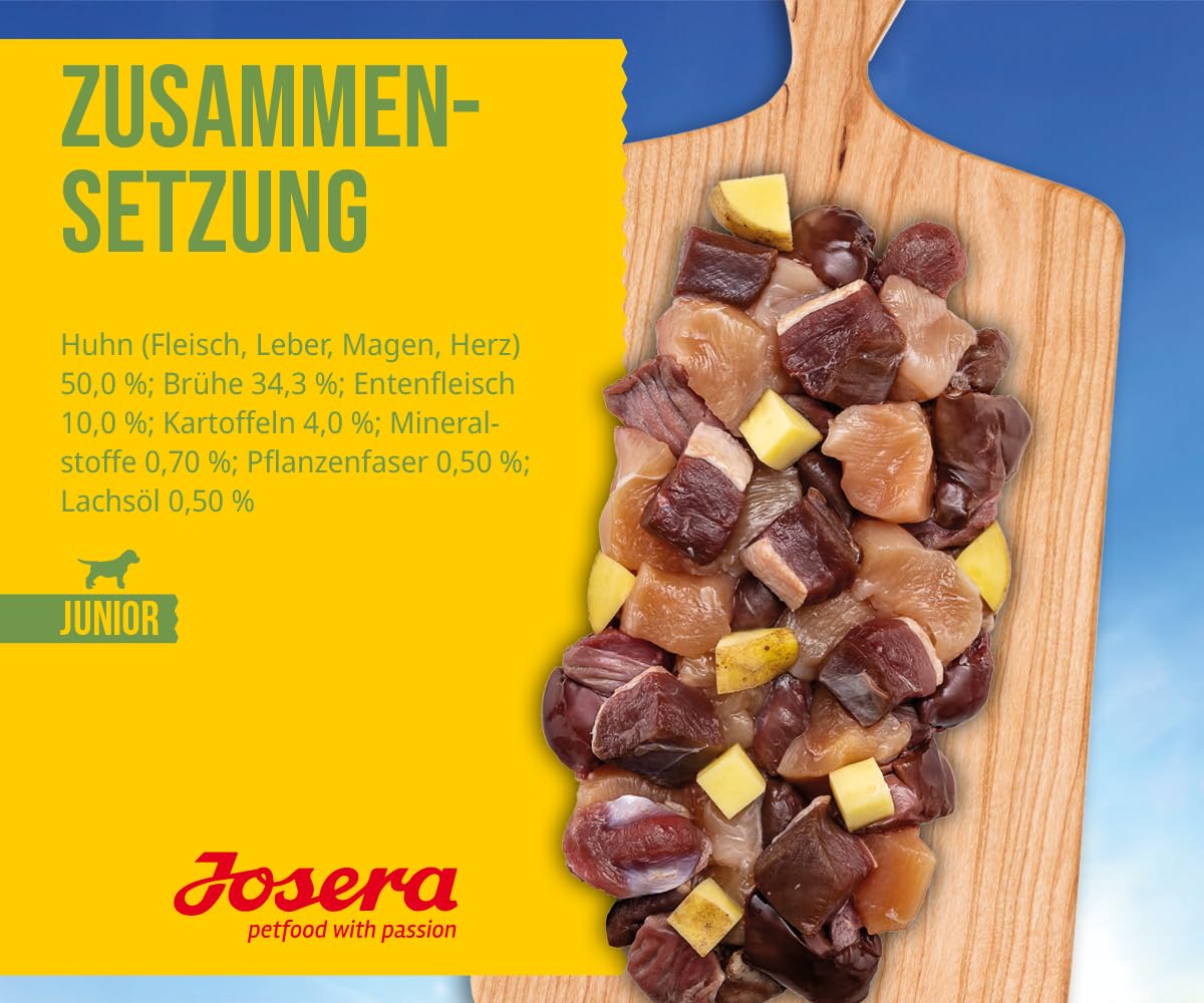 JOSERA Meat Lovers Junior Pure Beef (6 x 400 g) | graanvrij natvoer met rundvlees | voor puppy's en jonge honden | puppyvoer met 100% transparante formule