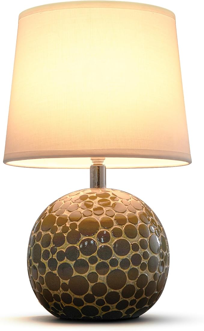 Egobasic Cordless Rechargeable Ceramic Table Lamp – Battery Operated Light with Remote, RGB Color, Timer, Rotating Shade – 11.4"Small Accent Lamp for Living Room, Dining, Bedroom, Kitchen, Patio, Nightstand