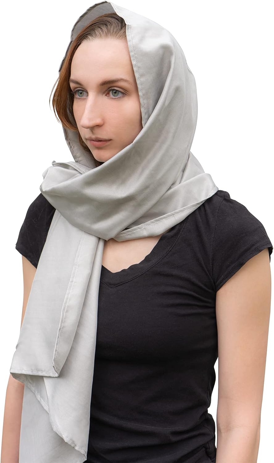 Halsa EMF Protection Scarf Silver Fiber Fabric, RF Blocking Radiation Protection from 5G, 4G, WiFi, Cellular, Bluetooth. High Shielding Efficiency, Unisex. Multiple Ways To Wear.