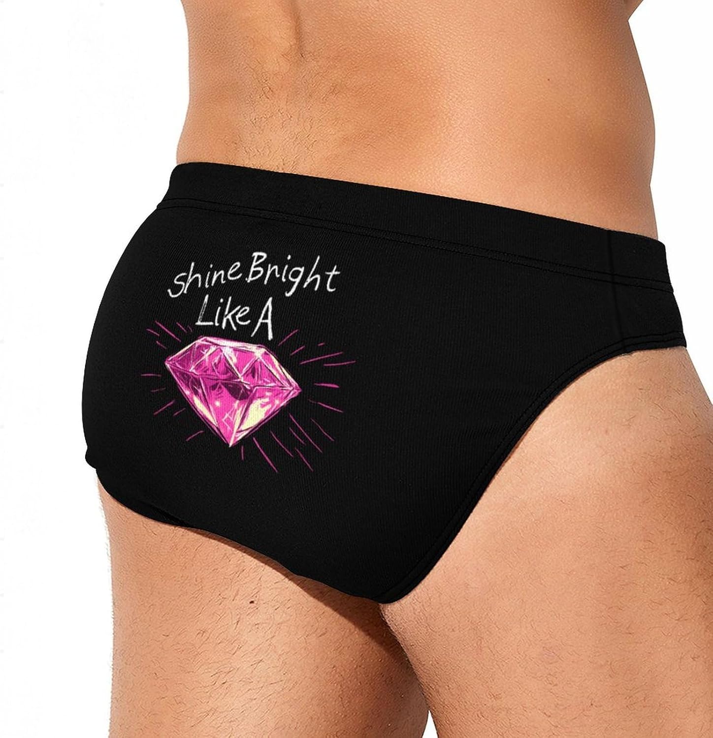 Shine Bright Like A Diamond Mens Swim Trunks Swimwear Briefs Low Waist Swimsuit for Beach Sports