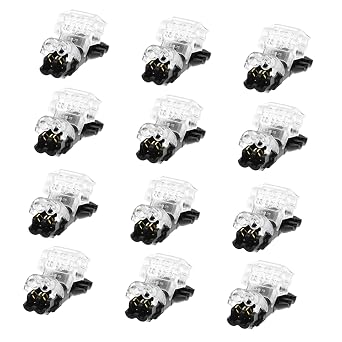 12pcs Pin Wire Connectors Tap Low Voltage No Strip Connector for Led Strip Lights