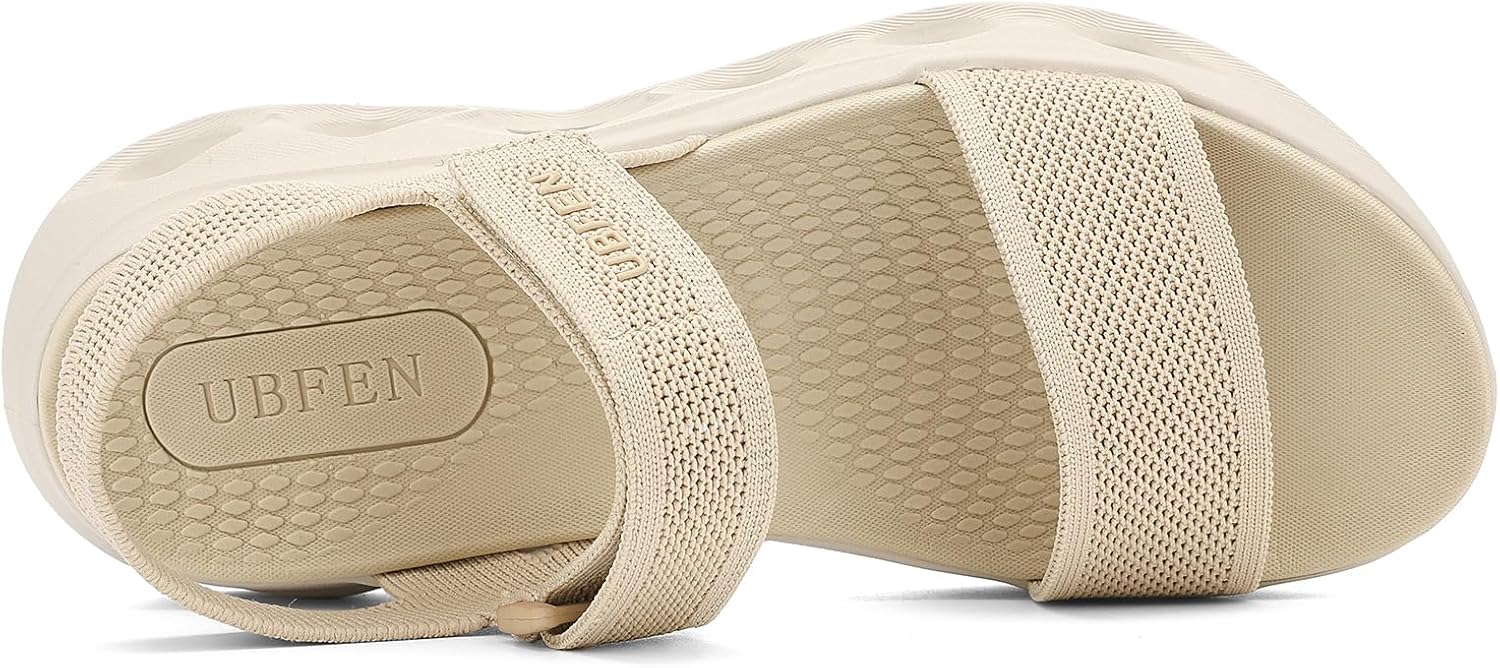 UBFEN Womens Walking Hiking Sandals Comfortable Arch Support Non Slip Adjustable Straps Cushioned Footbed Platform Sport Water Sandals Summer - Image 4