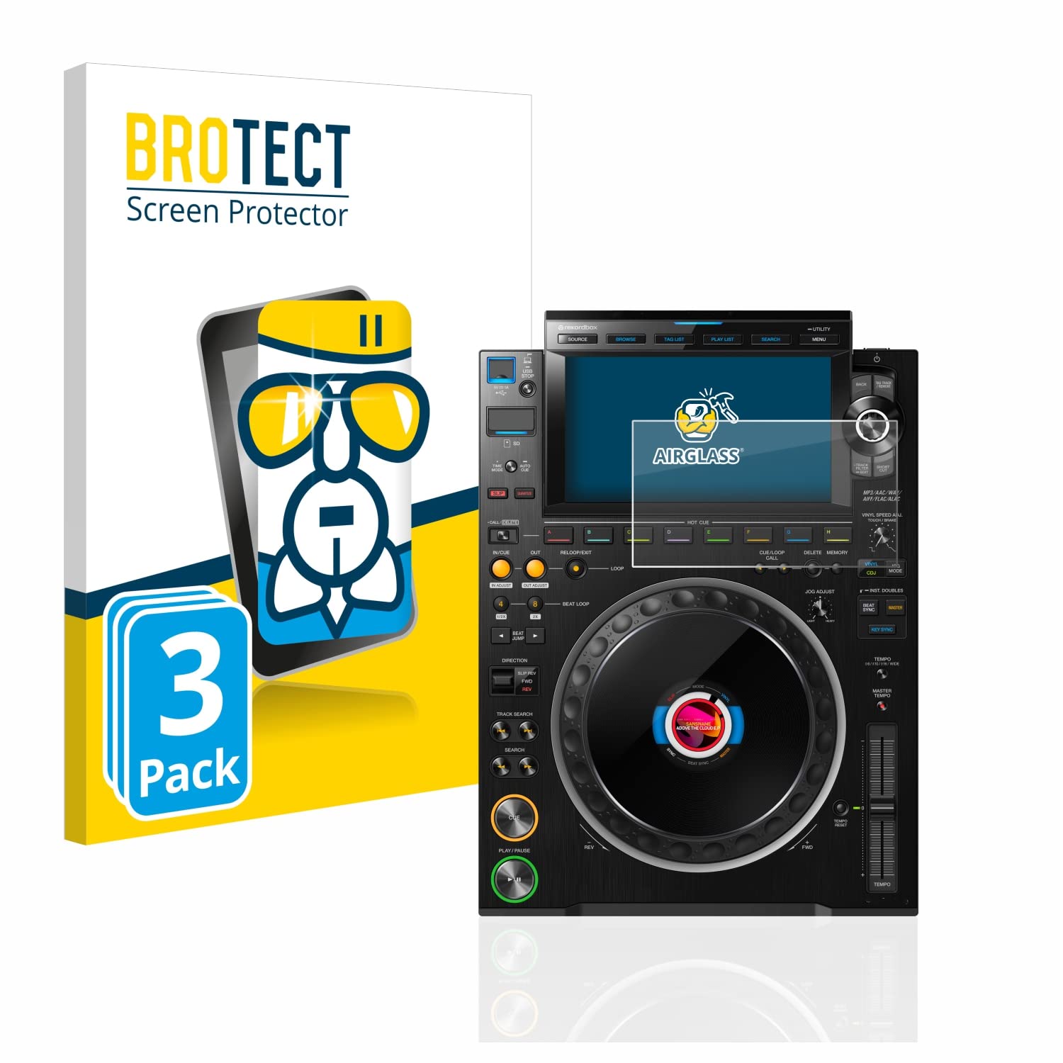 Brotect Pellicola In Vetro Opaca Anti-Riflesso Per Pioneer CDJ 3000 (Cerchio) – 3 Pezzi, Durezza 9H, Made In Germany, Anti-Impronta