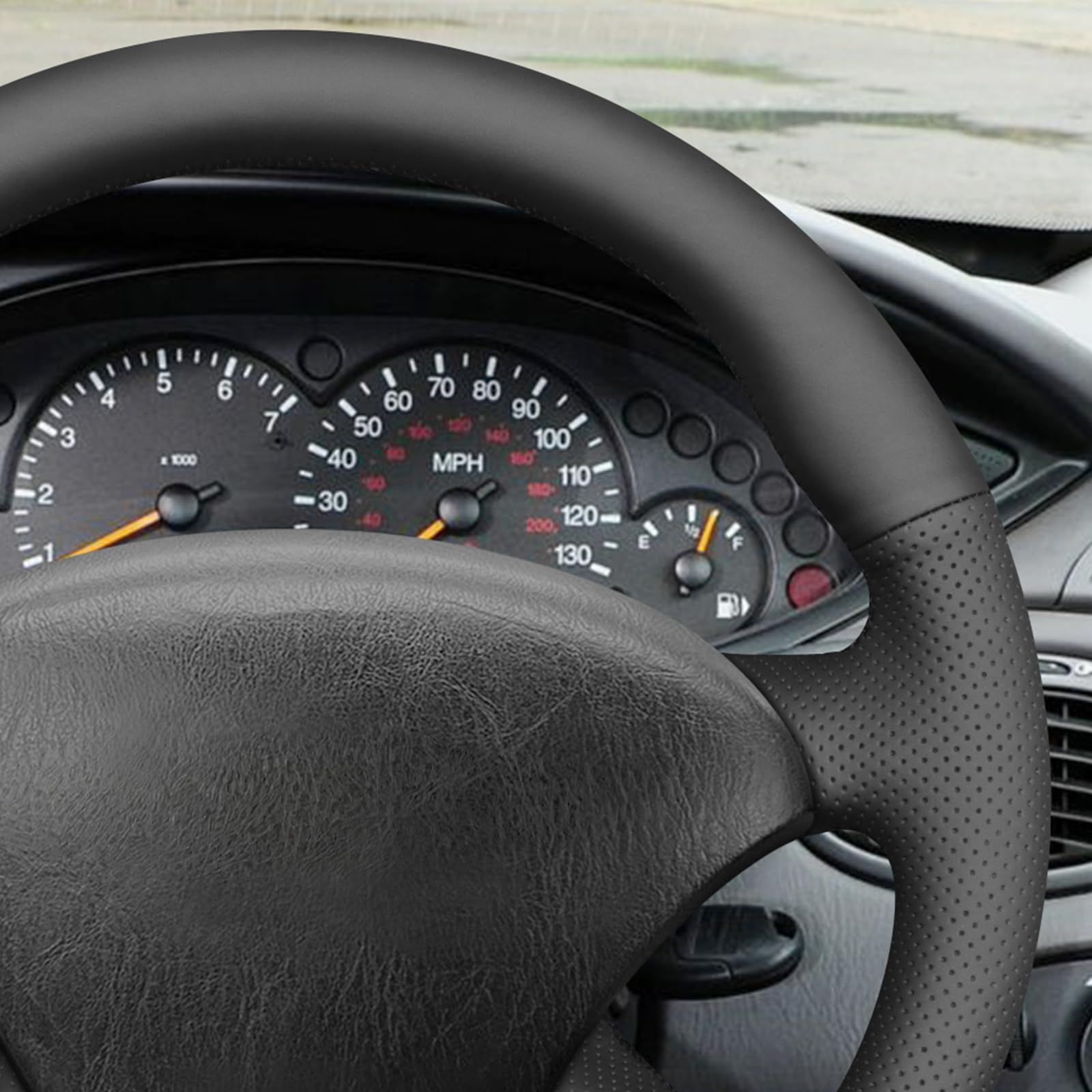 MEWANT Funda de Volante a Medida para Coser Ford Focus | Ford Focus MK1 1998-2004 volante / Ford Focus MK1 1998-2004 Transpirable Para Volantes Calefactados Duradero
