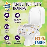 Vista 2 de Mighty Clean Baby - Juego de 22 fundas para asiento de inodoro, 22 fundas grandes impermeables para niños pequeños, niños y adultos, 2 paquetes