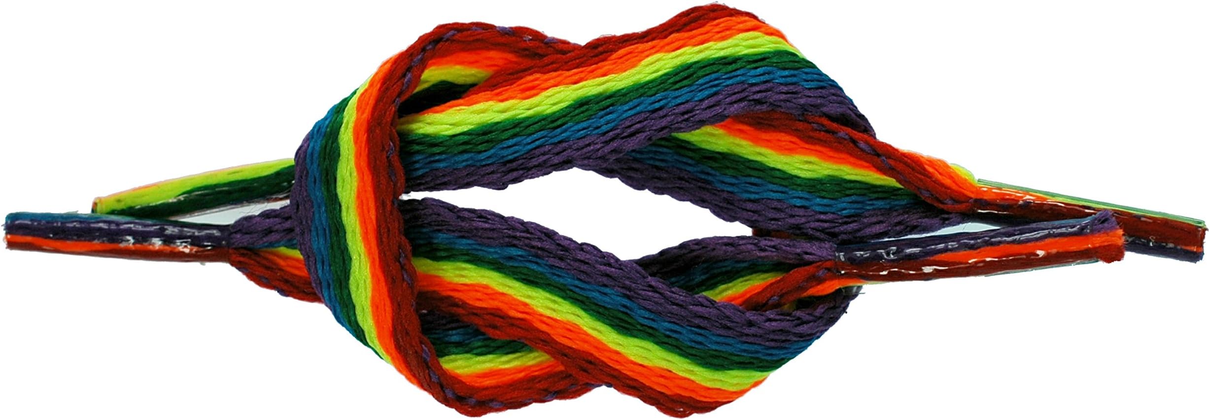 TZ Branded Gay Pride Rainbow Laces Flat 3/8" (10mm) for Boots, Shoes and Trainers