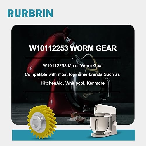 Miniatura 4 de (1 pieza de repuesto de engranaje helicoidal mezclador W10112253 para mezcladores Whirlpool y KitchenAid, piezas de repuesto 4162897 4169830