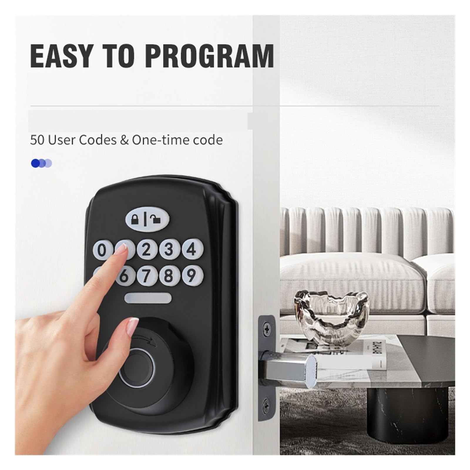 Serrure connectée WiFi en Bronze frotté for Un contrôle d'accès sécurisé à Domicile avec Surveillance Distance, Sécurité améliorée