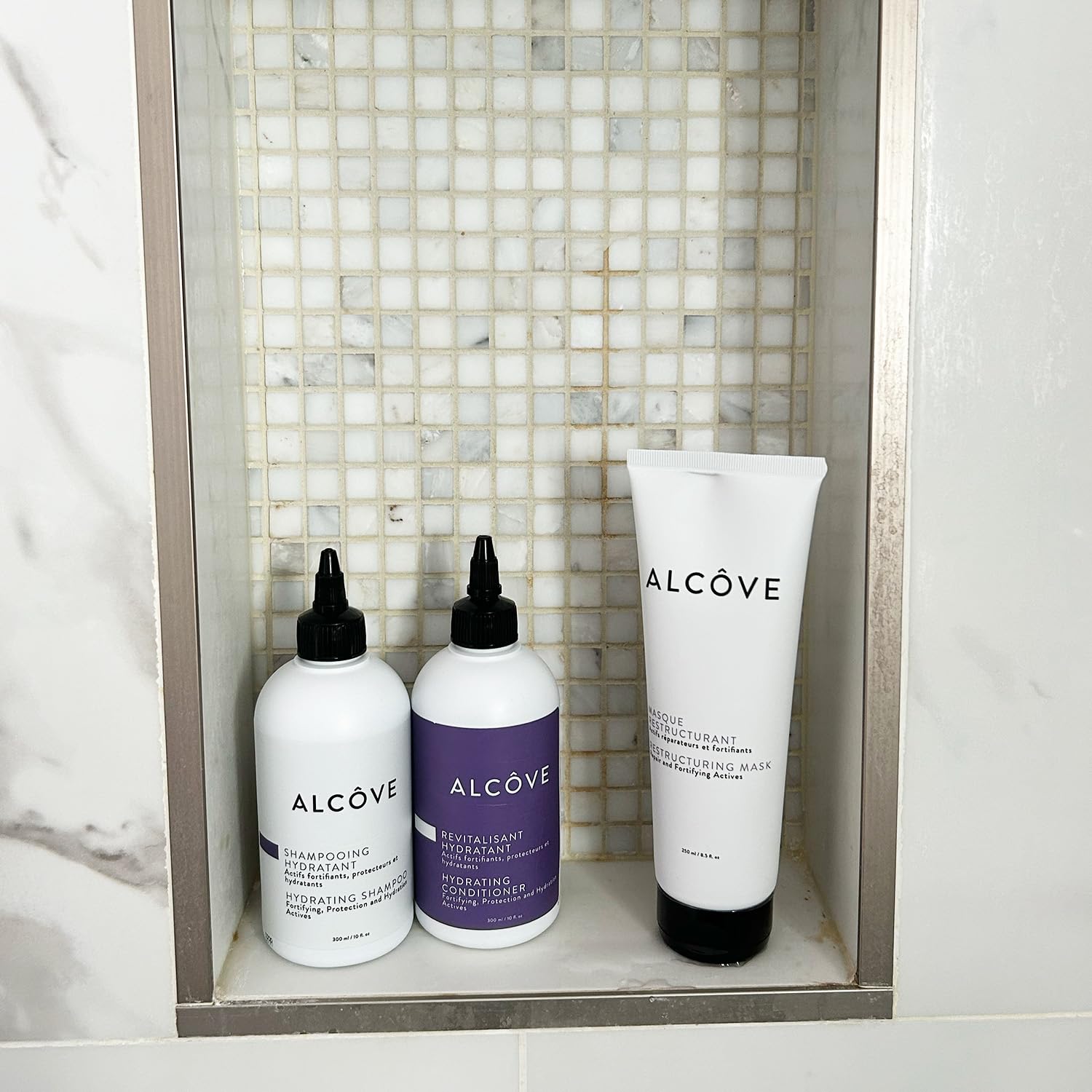 Alcôve - Hydrating Shampoo & Conditioner Duo - All Hair Types - Sulfate-Free - Moisturizing & Nourishing - With Evening Primrose Oil - Mango Extract - Argan Oil - Anti-Frizz - Color-Safe - 10oz - Image 4