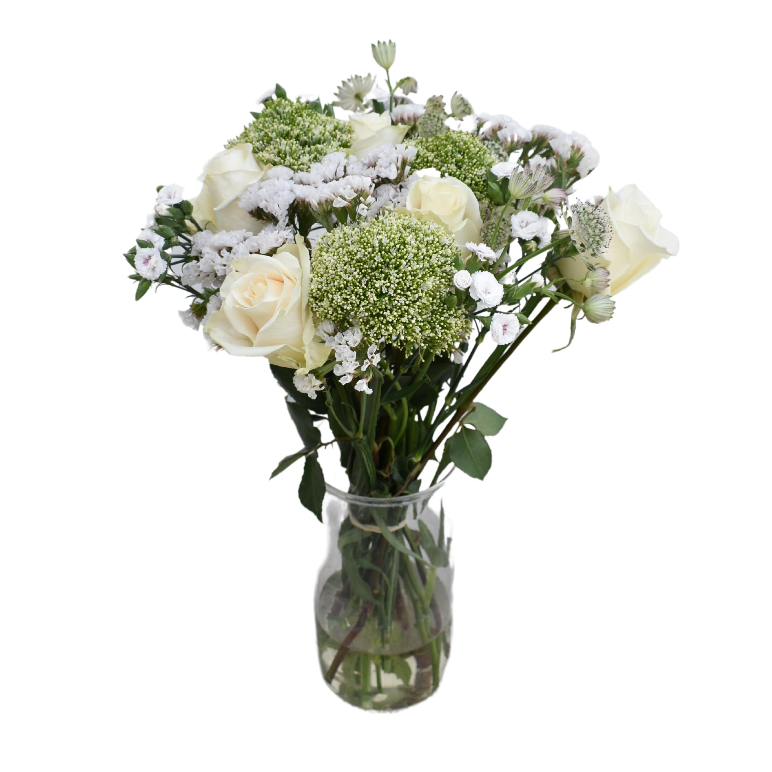 Serenity | White, Cream Fresh Flower Arrangement with Vase | Arabella Bouquets | Flowers for Delivery, Sympathy