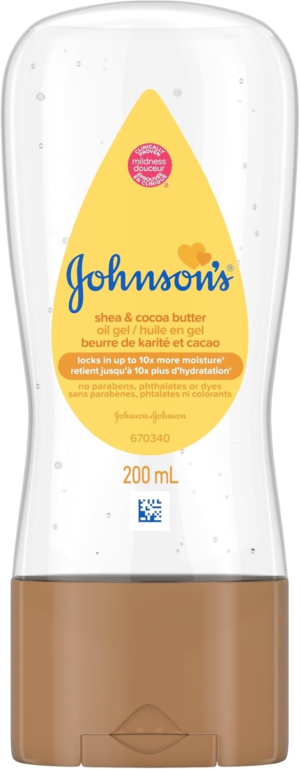 Johnson's Baby oil gel with shea and cocoa butter, mineral oil, 192ml Amazon.ca Baby