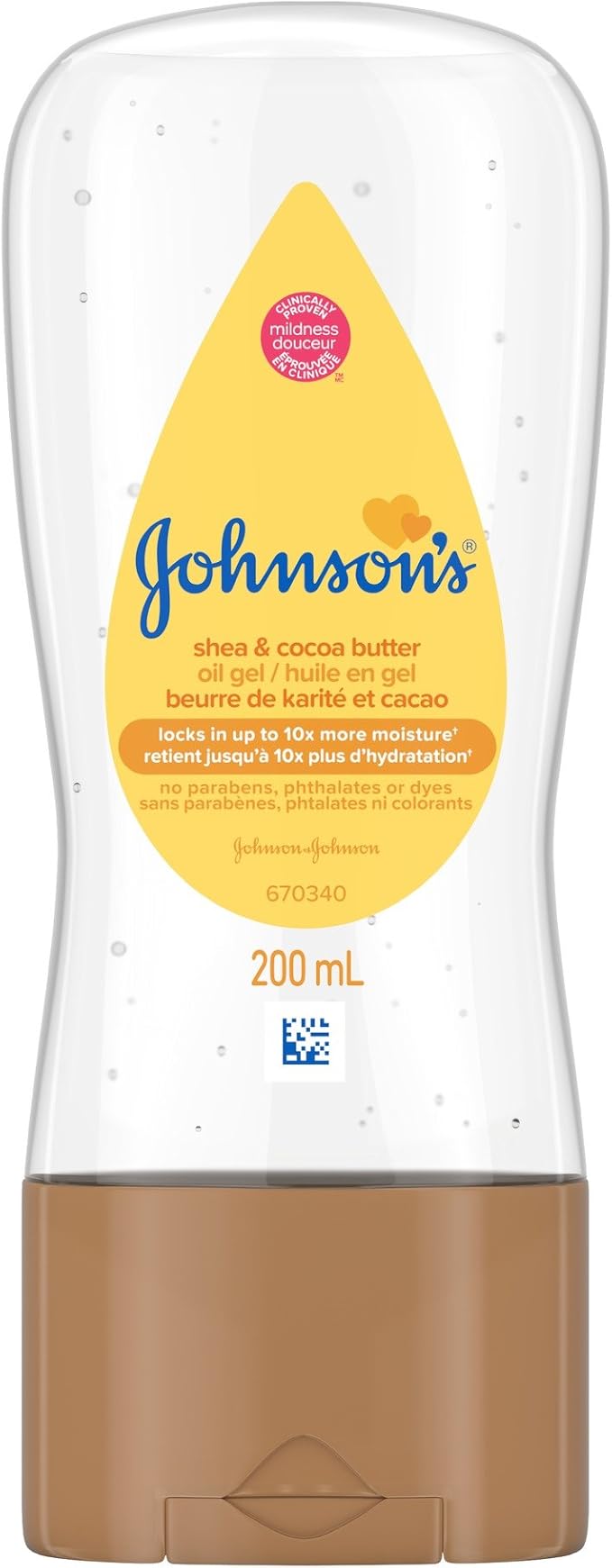 Johnson's Baby oil gel with shea and cocoa butter, mineral oil, 192ml