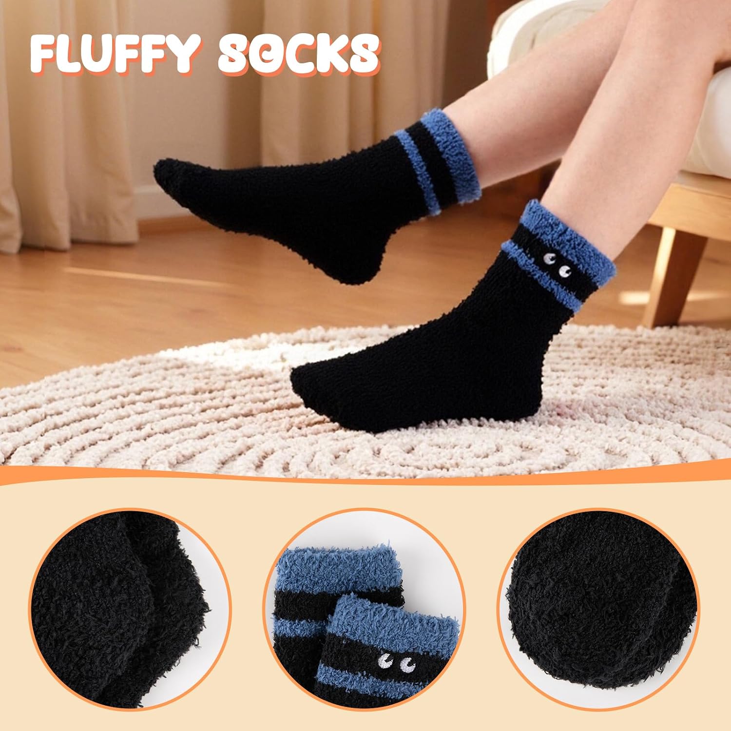 Comfoex 5 Pairs Kids Fuzzy Socks Cozy Fun Fluffy Girls Socks Best Winter Warm Gift Comfy Home For boys girls 4-14 years olds