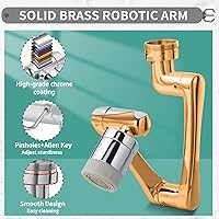 Vista 4 de CECEFIN Extensor de Llave Giratorio de 1080° de Extensión Doble - Aireador de Llave Robótico de Brazo Largo Giratorio para Fregadero de Baño