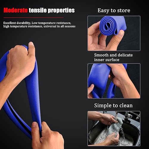 Miniatura 5 de JDDRY Funda para volante, protector de ajuste universal, funda de silicona para volante de automóvil (azul rey, 1 unidad)