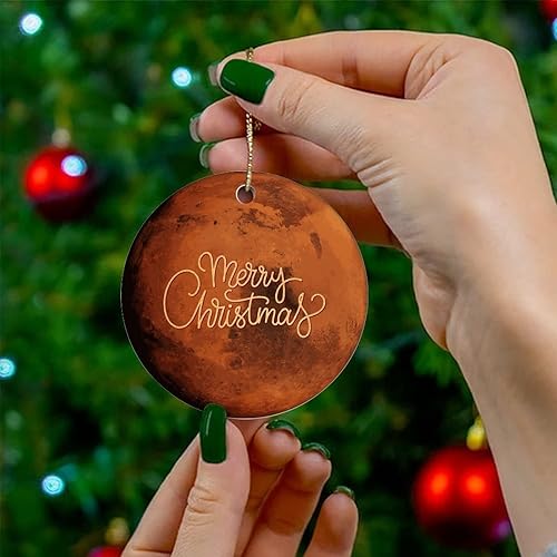 Miniatura 4 de Two-Side Printed Universe and Planets Ceramic Christmas Ornament, Novelty for Family Friends Kids, Cosmic Christmas Keepsake Pendants