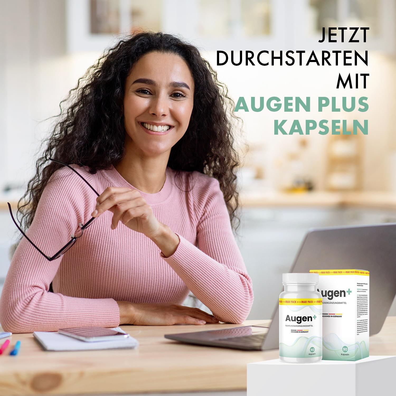 Augen + Kapseln | Qualität für Männer und Frauen | 90 Kapseln im praktischen Maxi Pack 1x