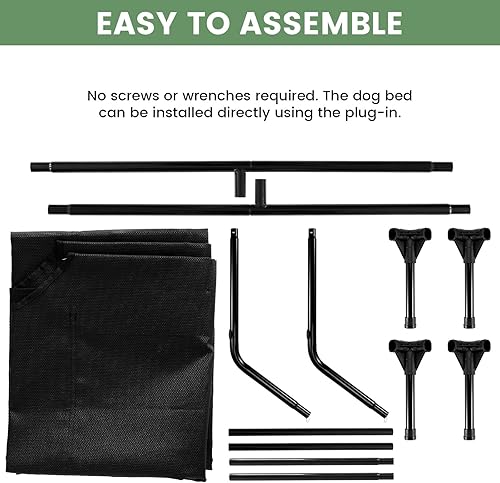 Miniatura 4 de Cama elevada para perros para exteriores, catre elevado XXL indestructible con malla lavable, cuna refrescante de verano para mascotas, a prueba de