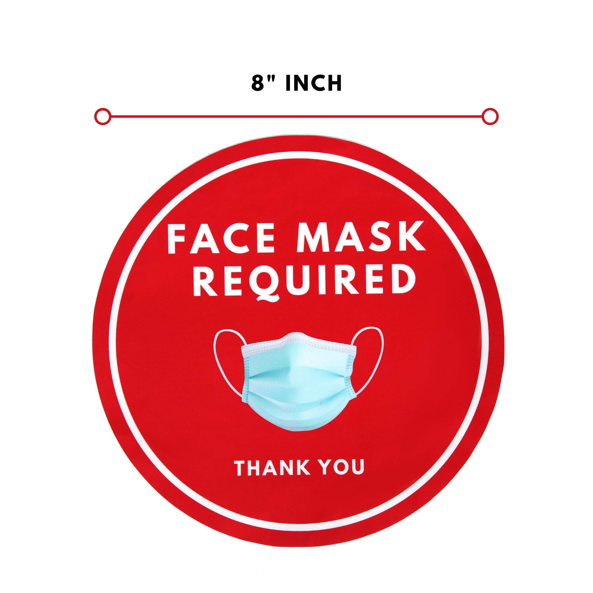 Buy Face Mask Required Sign Sticker 2 Pack 8x8” Inch Peel & Stick Vinyl