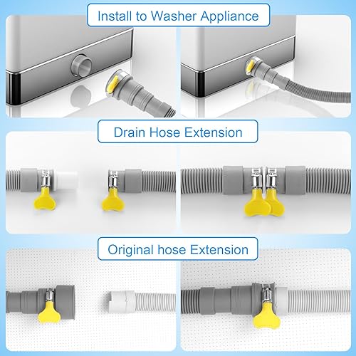 Miniatura 4 de Manguera de drenaje para lavadora, extensión de manguera de drenaje flexible de 3.2 pies, kits de extensión de manguera universal para lavavajillas,