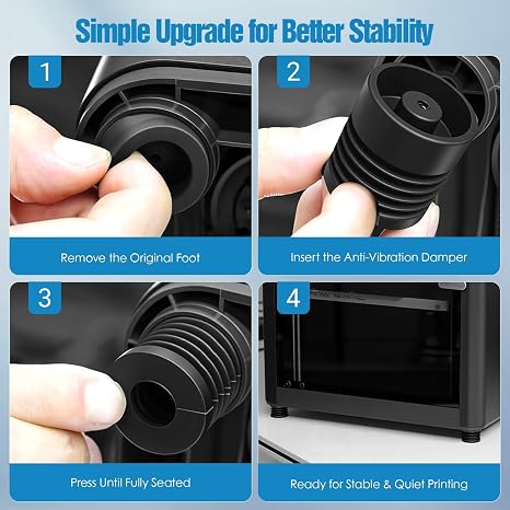 Anti-Vibration Feet for Elegoo Centauri Carbon & Centauri Series, 4-Pack Silicone Printer Shock-Absorbing Dampers with Anti-Slip Base for Stability & Noise Reduction – 3D Printer Accessories