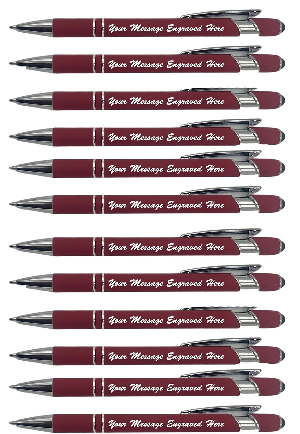 GIFTS INFINITY Personalized Metal Ballpoint Pen Stylus Set of 12 with Free Engraving, Locking Mechanism, Elegant Writing – Ideal Gift for Any Occasion