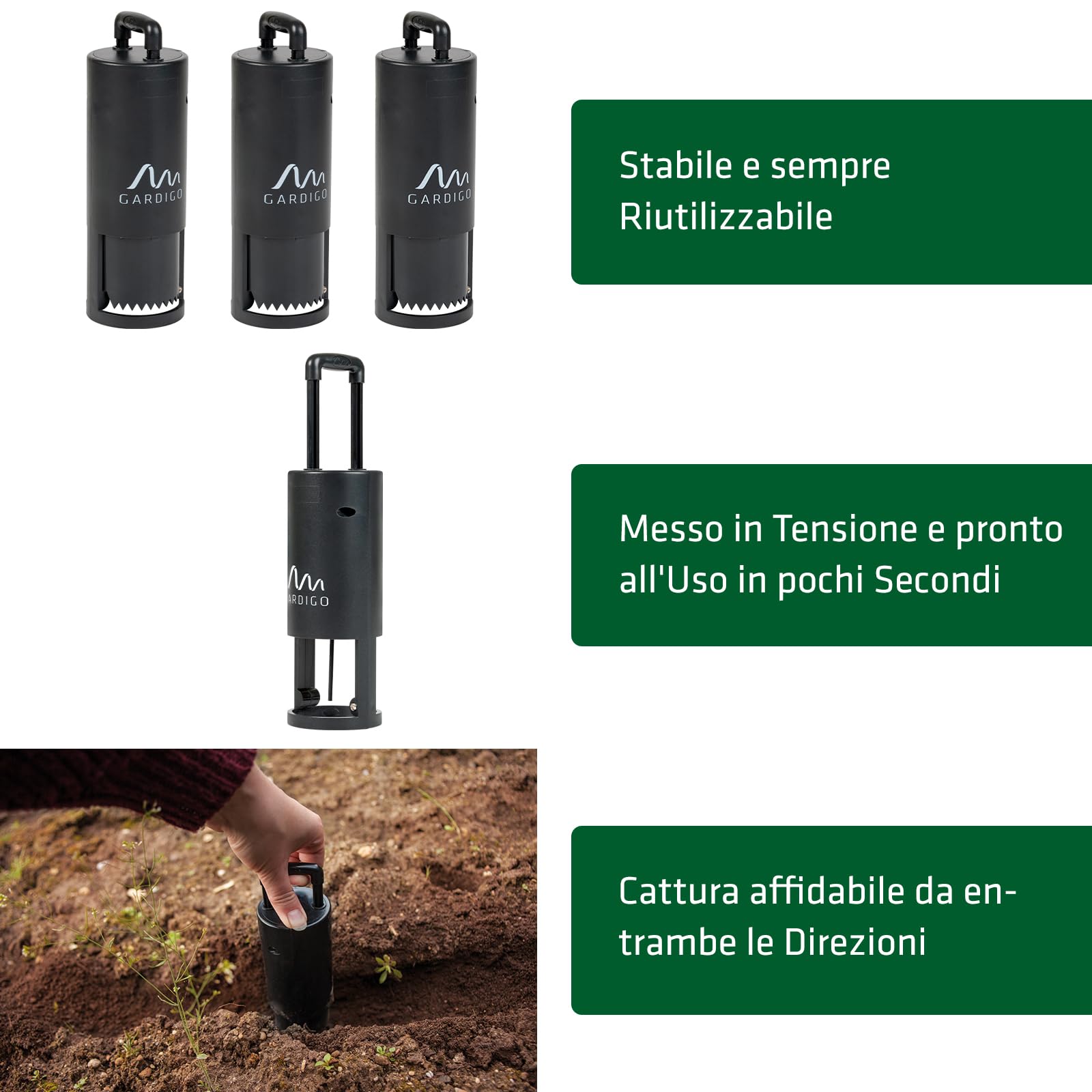 Verdonia Set 4 Trappole Per Talpe E Topi Talpieri – Fabbricazione Francese, Riutilizzabili, Senza Veleni - 3