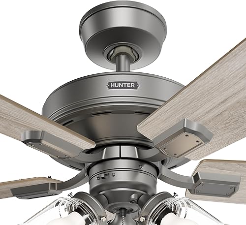 Miniatura 8 de Hunter Fan Company 52534 Crestfield - Ventilador de techo, 052, plateado mate