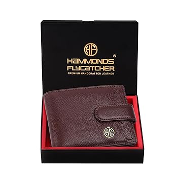 HAMMONDS FLYCATCHER Wallet for Men Leather Original, Mens Wallet, Leather Wallets for Men Stylish, Bi-Fold Wallets for Man, 5 Card Slots, Easy Access Card Slots, Coin Pocket, Gift for Mens - Redwood - image, photos