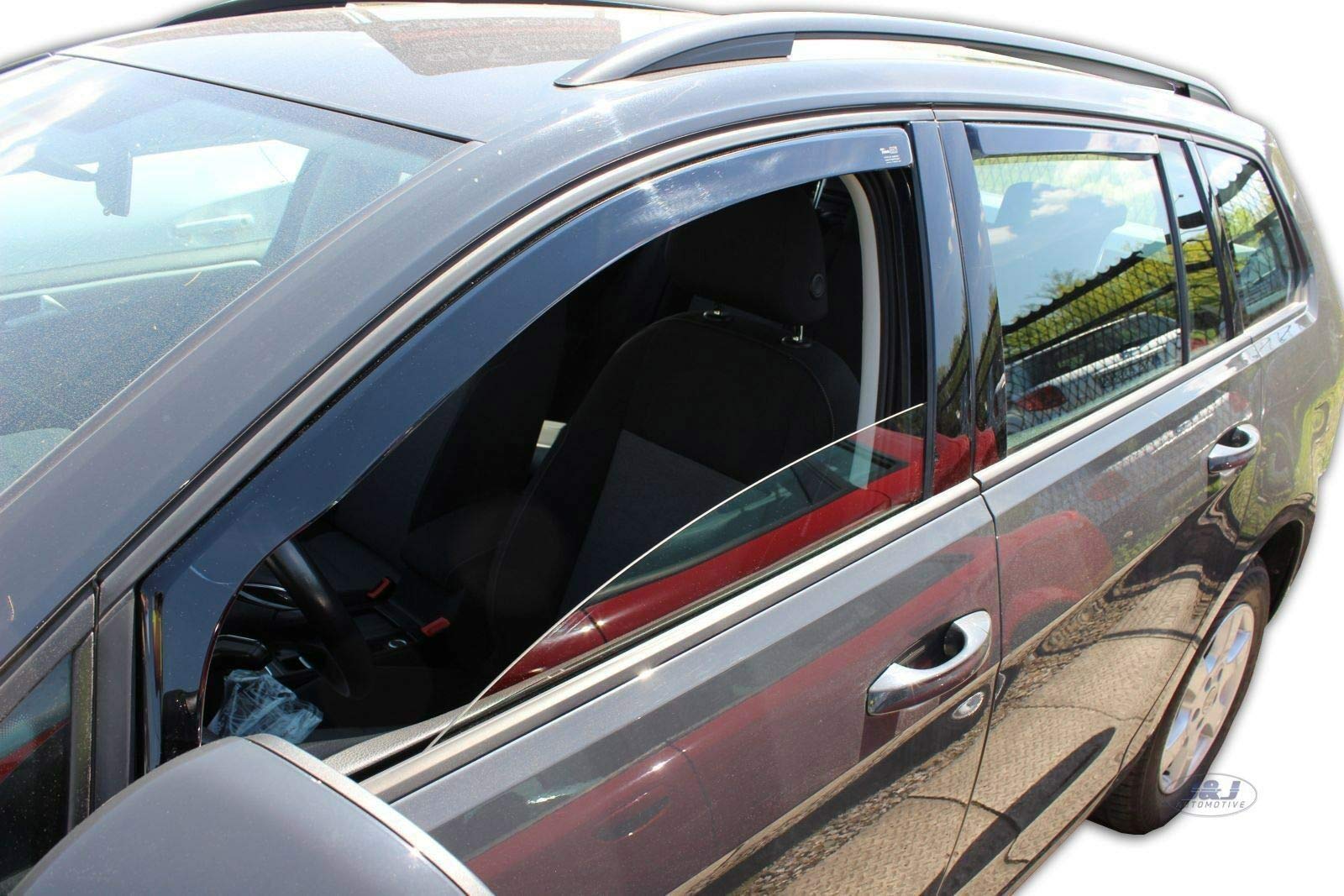 J&J AUTOMOTIVE Deflettori d'Aria per Volkswagen Golf 7 5-Porte Berlina 2012-2019, Set da 4 Pezzi, Nero Fumé Oscurato Heko