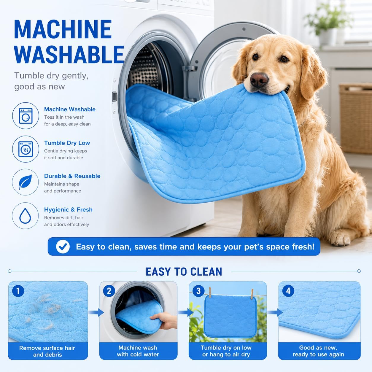 Cooling Mat for Large Dogs, Dog Cooling Mats,Cooling Pad for Dogs | 37"x27" Washable Portable, Keep Cooling Indoor Outdoor No Freeze Needed Self-Cooling Pad