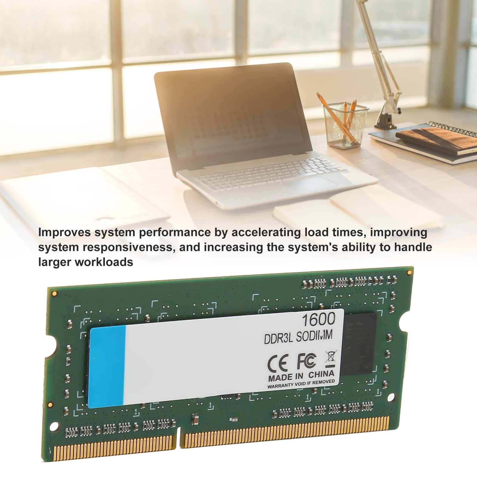 AMONIDA Aggiornamento Affidabile delle Prestazioni della RAM DDR3L per la Memoria del Laptop Plug and Play 1600 MHz 204 Pin 64 Bit (4GB)