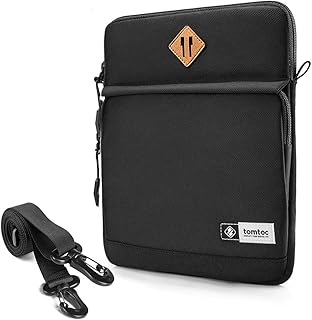 tomtoc Tablet Shoulder Sleeve Bag for 12.9-inch New iPad Pro (5th/4th/3rd Gen) 2021-2018 with Magic Keyboard and Smart Keyboard Folio or Logitech Slim Folio Pro Case, Front Pocket for Accessories