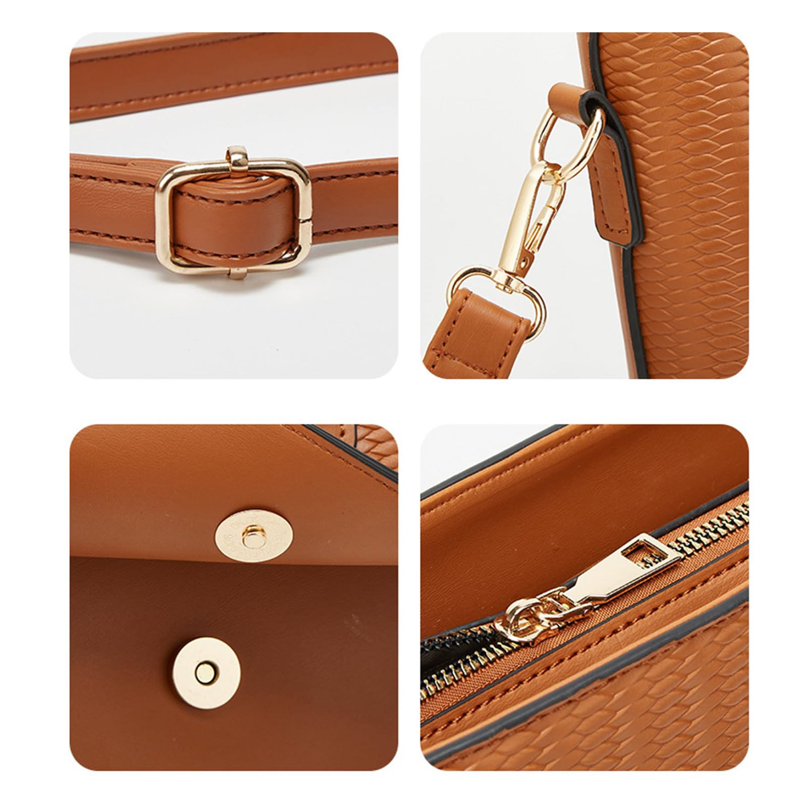 Bolso de mano de PU con cremallera y bolsillo interior para teléfono móvil, bolso de mano de moda para uso diario, bolso ligero