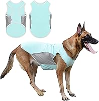 Vista 16 de Camiseta sin mangas con protección solar UPF 50+ para perros medianos y grandes, transpirable, ligera, con tiras reflectantes, ropa de protección