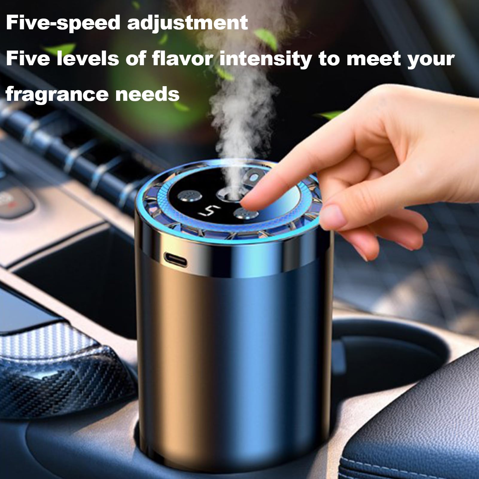 Profumatore Auto Elimina Odori Diffusore Deodorante Ambienti Aromi Intelligenti Proiettore Starlight 5 Modalità