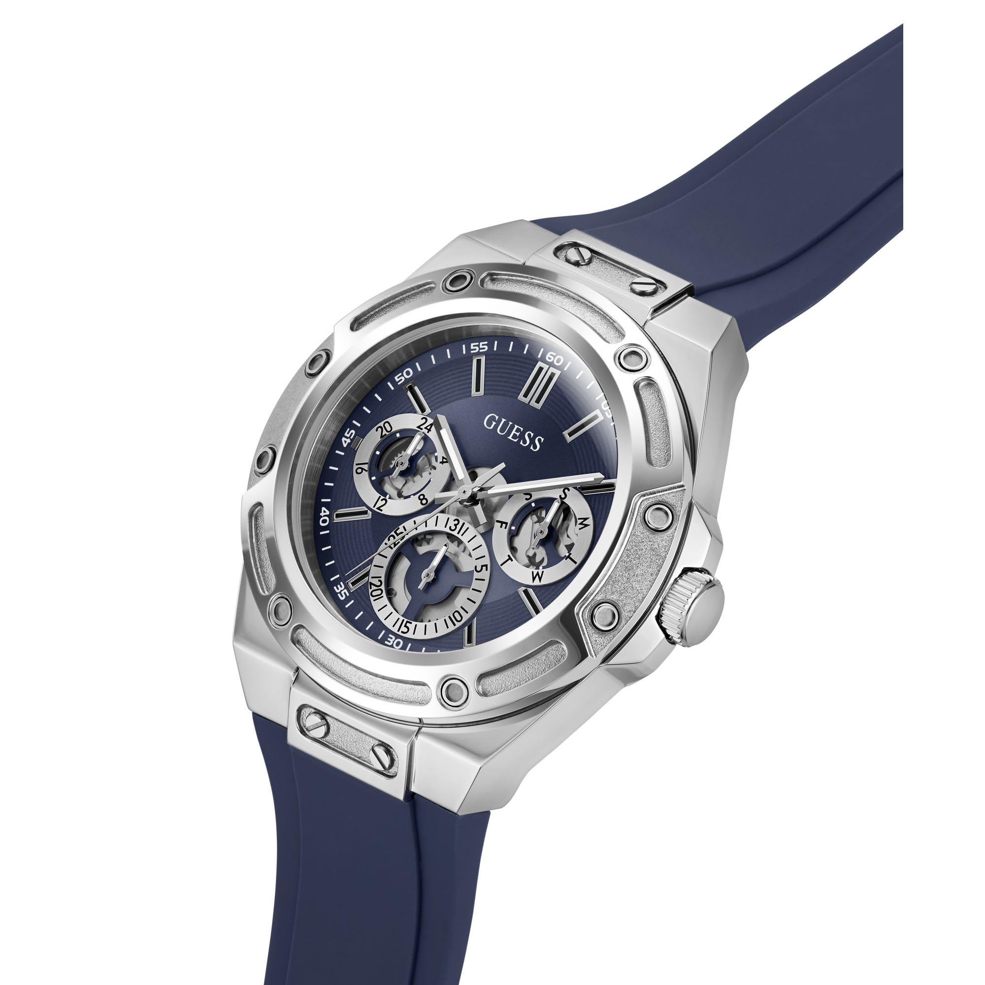 GUESS Męski zegarek na rękę wielofunkcyjny Carver GW1132G1 silikon
