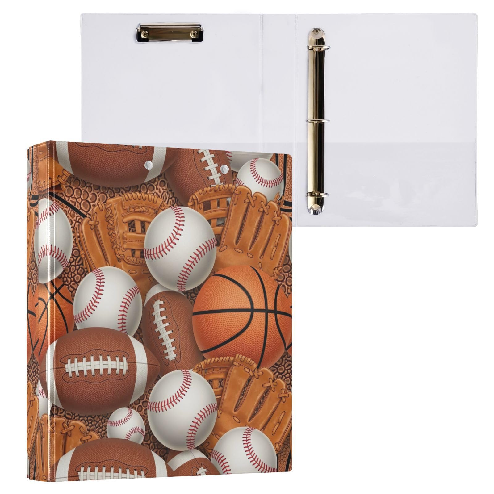 Carpeta de 3 anillos, carpeta de anillas en D naranja juguetona con portapapeles, paquete de 2 | para la escuela, la universidad, la oficina