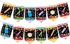 Back to School Banner Decorations, 12 pcs First day of School Banner Welcome Back Supplies Classroom Office Party Hanging Decor Gifts Photo Props (Black)