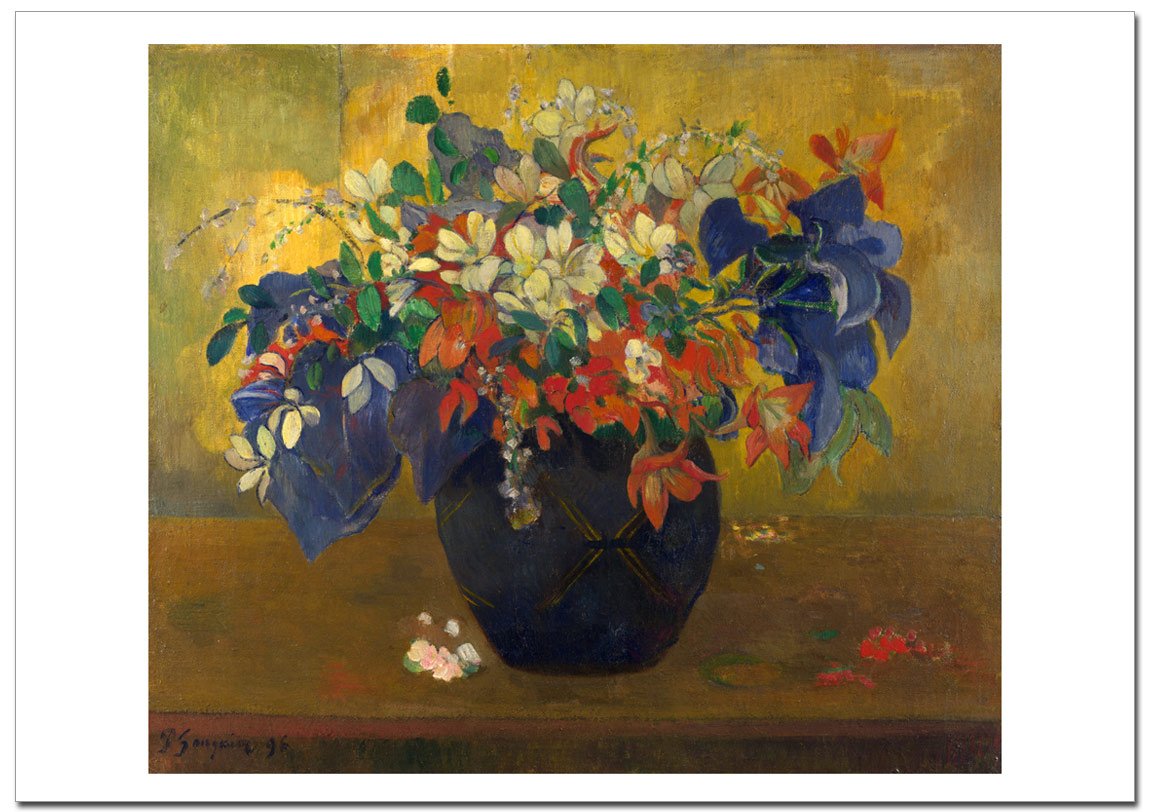 Amazon.co.jp: 世界の名画 ゴーギャン 花瓶の花 A Vase of Flowers