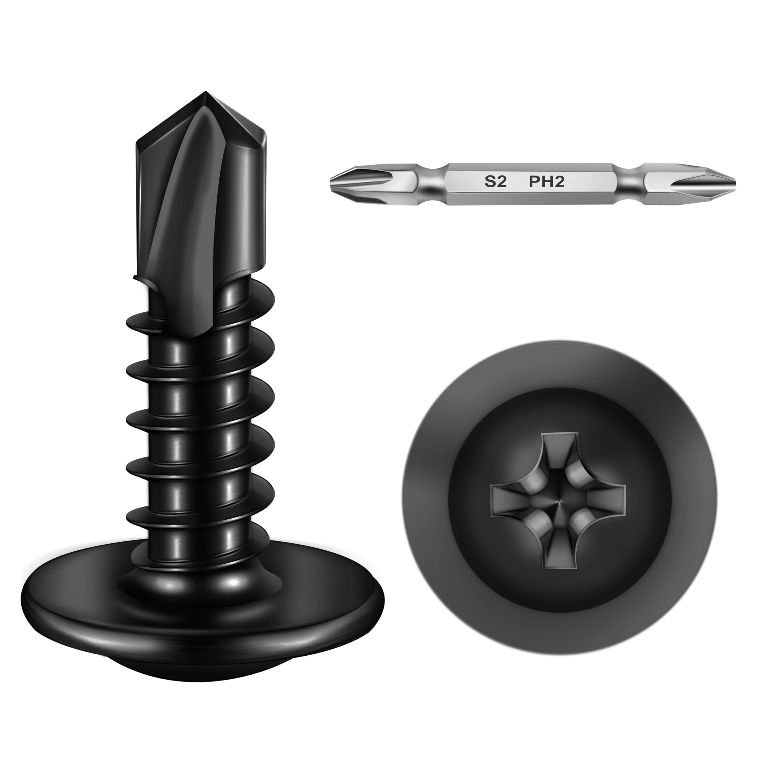 Self Tapping Screws for Metal - 200 Pack -30 Self Tapping Screws for Metal - 200 Pack -30