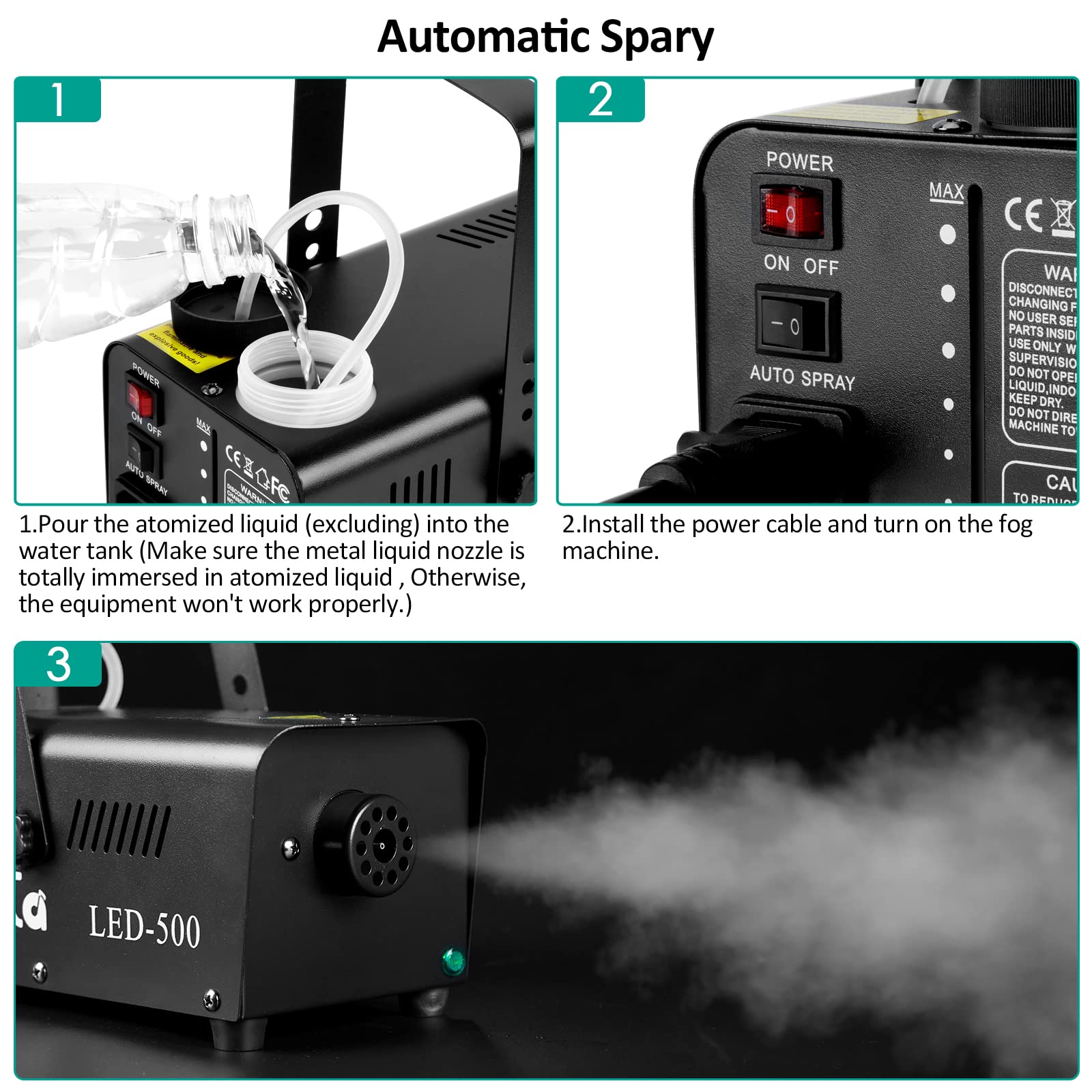 Maquina De Niebla, Hakuta Maquina De Humo Con Control Remoto Inalámbrico Y Función De Rociado, Grandioso Para Halloween, Navidad, Bodas, Fiestas, Espectáculos De Dj Y Presentaciones En Vivo